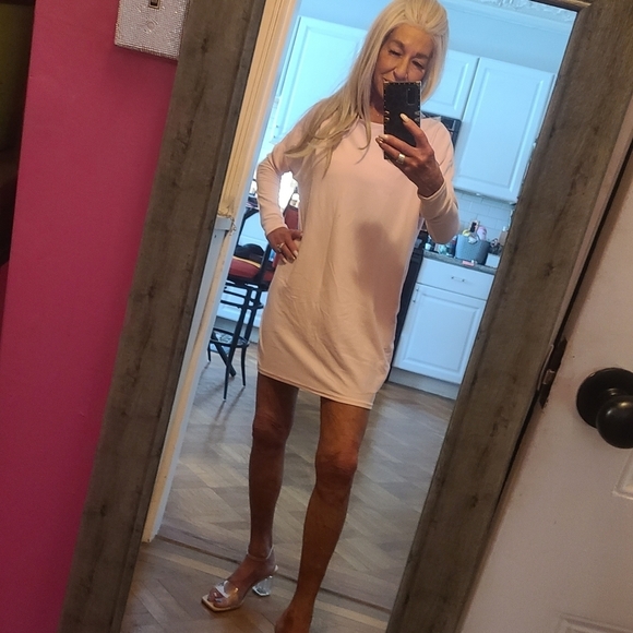 HP🔥🔥Cute Simple Pink Long Sleeve Dress - Picture 7 of 9